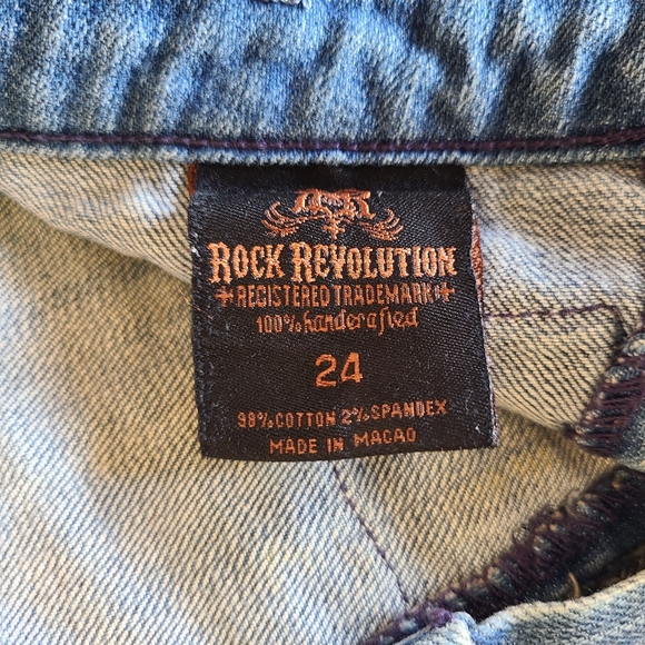 Rock Revolution long vintage style flare jeans Size 24 - Picture 5 of 9